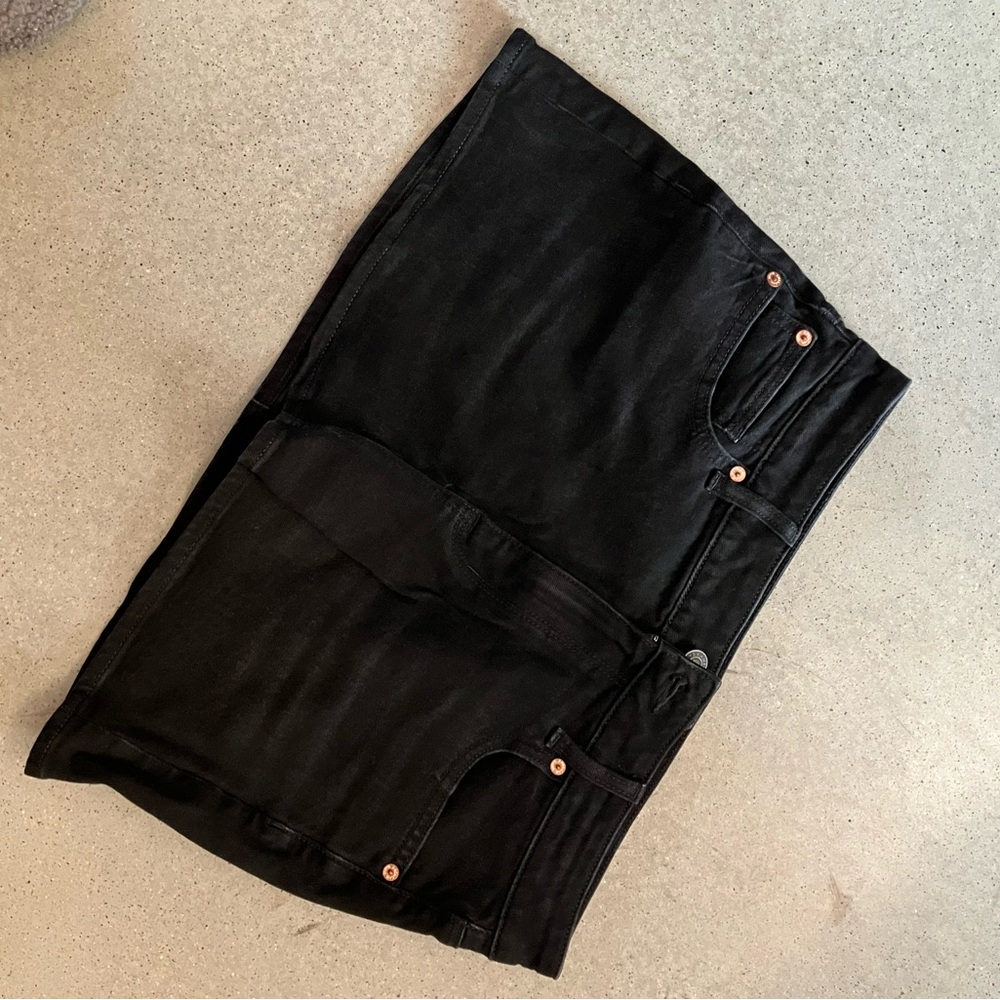 Black Denim Mini Skirt